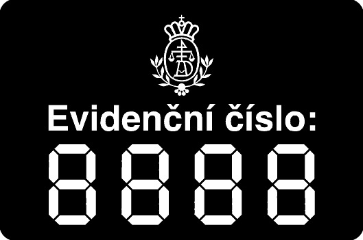 ETIKETA EVIDENČNÍ ČÍSLO